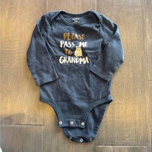 10 for $10 Carter's Navy Long-Sleeve One-Piece with Gold Print